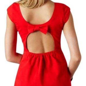 AEO RED OPEN BACK BOW MINI DRESS COCKTAIL SMALL (Size 4)